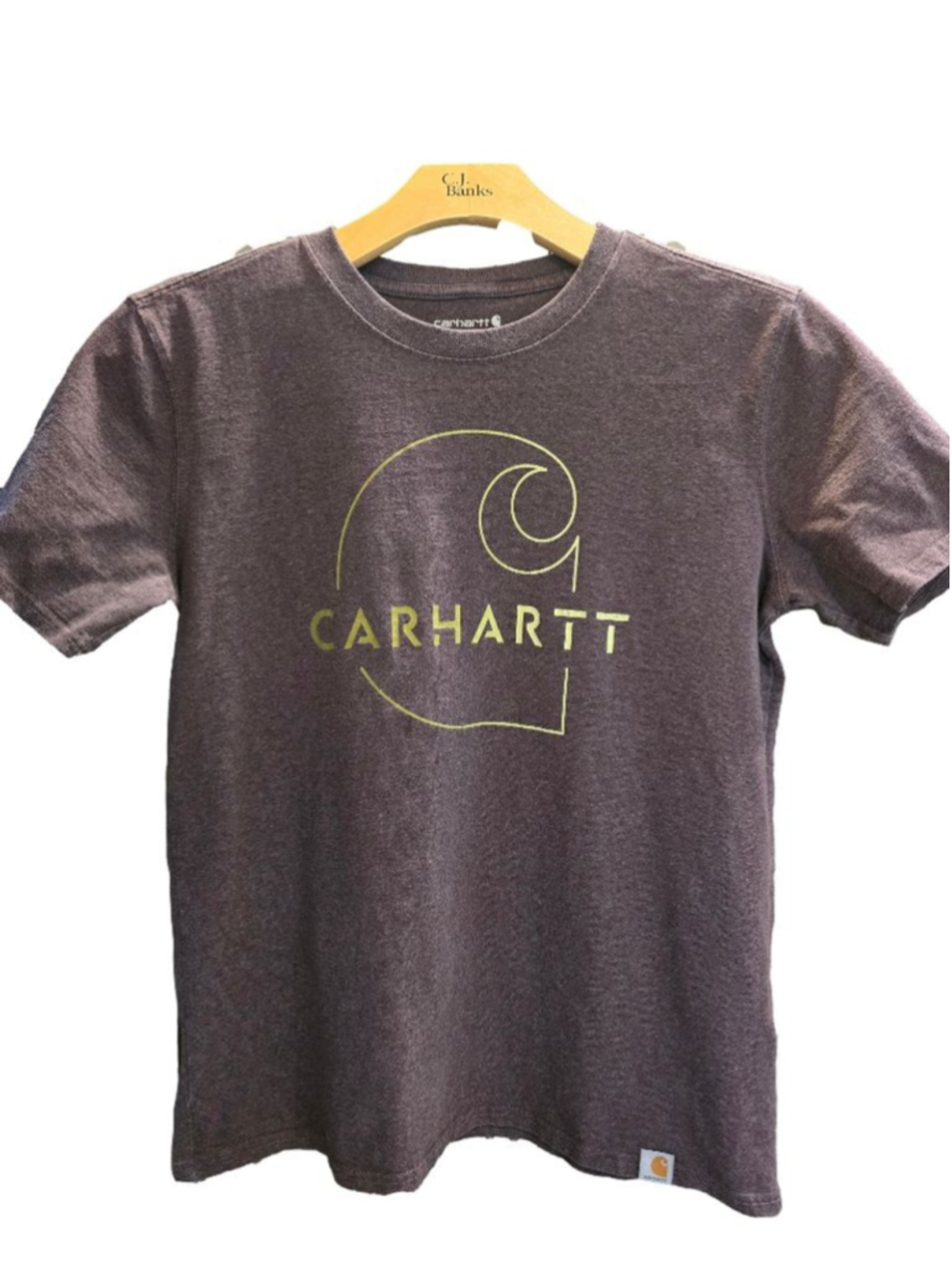 Unisex Carhartt M (8-10) Brown Gold Logo Short Sleeve Tee